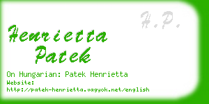 henrietta patek business card